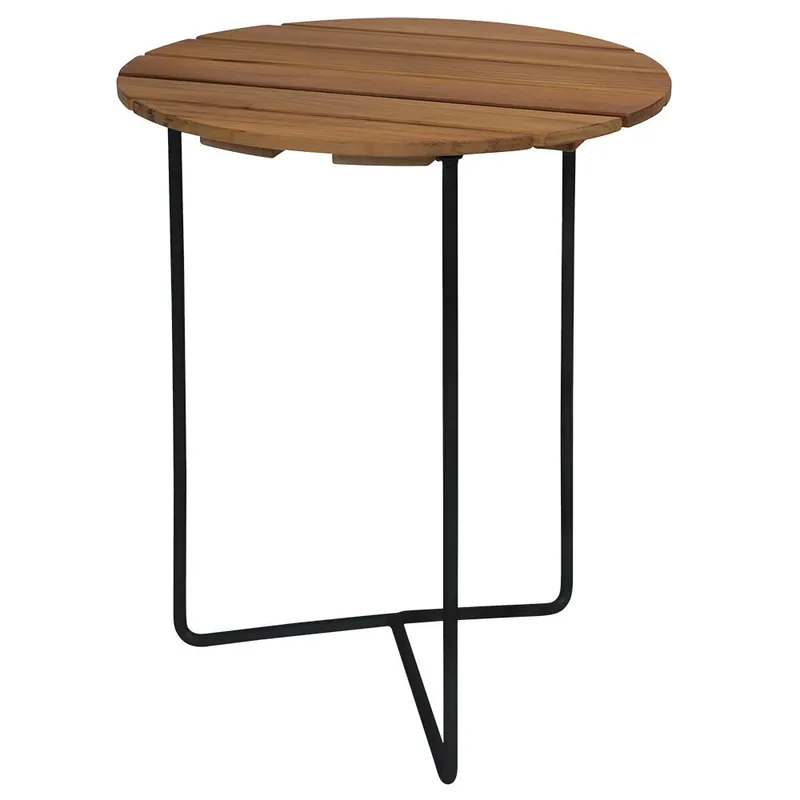 Billig Bord 6B 60 Obehandlad teak / svart stativ